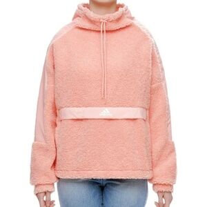Adidas Soft Pink Sherpa Pullover